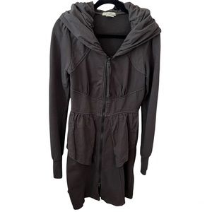 Prairie Underground Organic Cotton Hemp Blend Hooded Cloak Long Zip Up Jacket